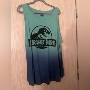 Torrid Jurassic Park Green and Blue Tank Top